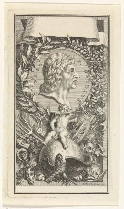 Titelpagina met het portret van Ovidius op een medaillon