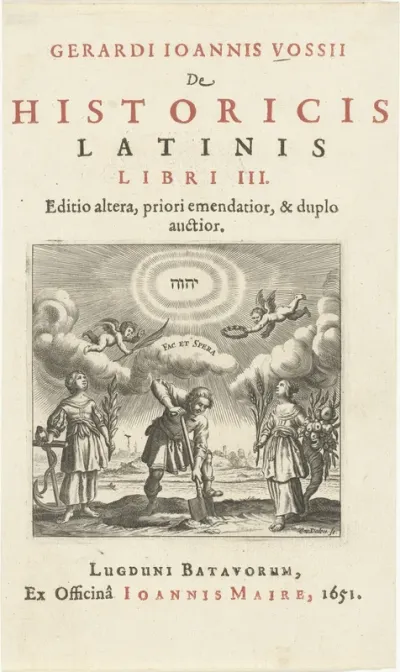 Titelpagina uit: De historicis Latinis libri III, Leiden 1651
