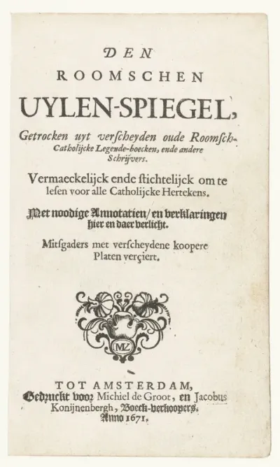 Titelpagina van De Roomse Uilenspiegel
