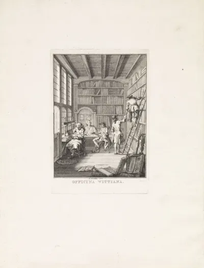 Titelpagina van de winkelcatalogus van Herm. de Wit, boekverkoper te Amsterdam