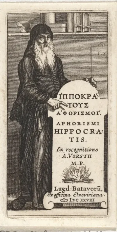 Titelpagina van Hippocrates, Aphorismi, 1628