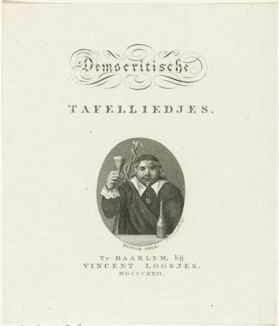 Titelpagina van: Jan van Walré en Adriaan Loosjes Pz., Democritische tafelliedjes, 1822