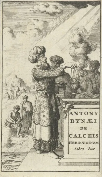 Titelpagina voor: A. Bynaeus, De calceis Hebraeorum libri duo, 1682