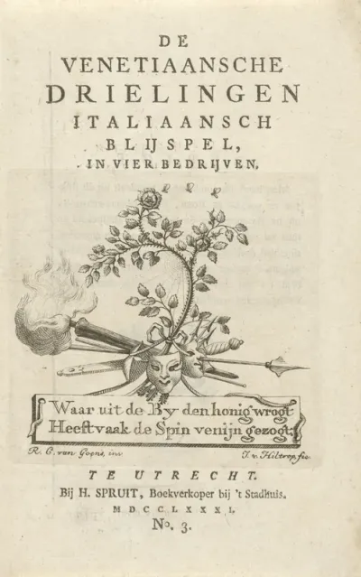 Titelpagina voor: A. Collalto, de Venetiaansche drielingen, 1781