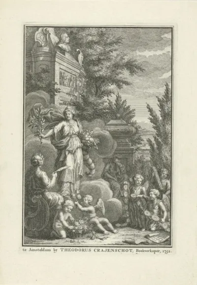 Titelpagina voor: A. de Haen, Dichtkundige Lauwerbladen, 1752