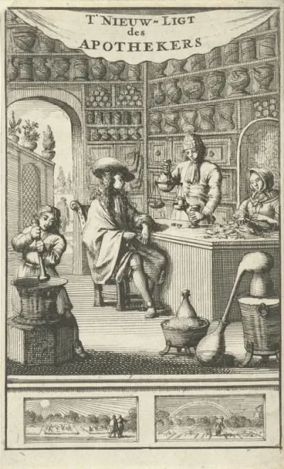 Titelpagina voor: A. de Heid, 't Nieuw- ligt des apothekers, 1683
