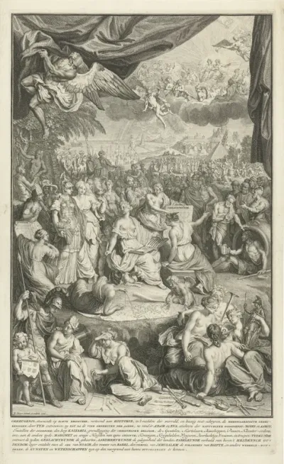 Titelpagina voor: A.G. Luïscius, Het algemeen historisch, geographisch en genealogisch woordenboek, 1724-1737