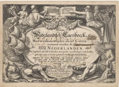 Titelpagina voor A. Goos en R. Telle, Nieuw Nederlandtsch caertboeck, 1625