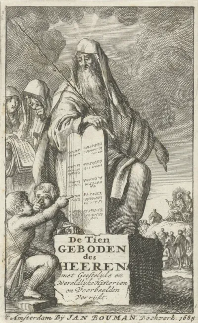 Titelpagina voor: A. Hondorffius, De tien geboden des Heeren, 1685