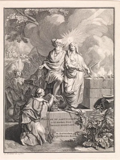 Titelpagina voor: A. Hoogvliet, Abraham de Aartsvader in XII Boeken, 1728