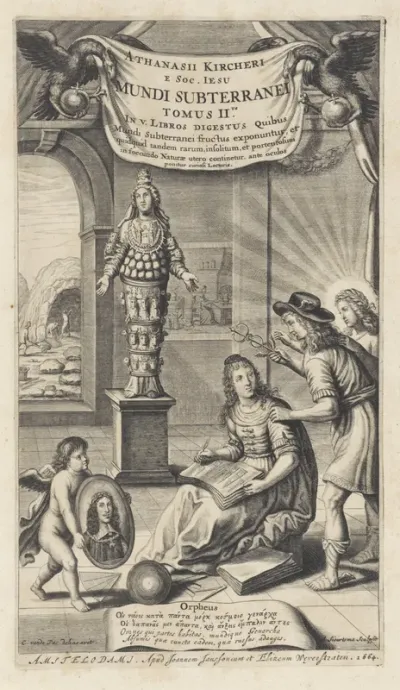 Titelpagina voor: A. Kircher, Mundus subterraneus, 2e deel, 1664