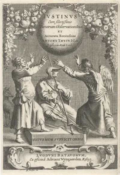 Titelpagina voor: A. Thysius, Justinus cum selectissimis variorum observationibus et accurata recensione, 1650