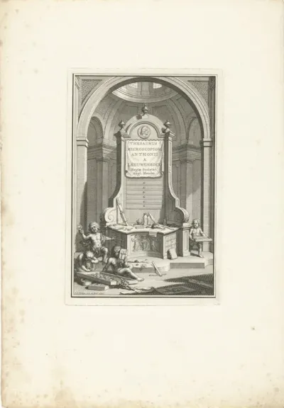 Titelpagina voor: A. van Leeuwenhoek, Catalogus van het vermaarde Cabinet van Vergrootglazen, 1747