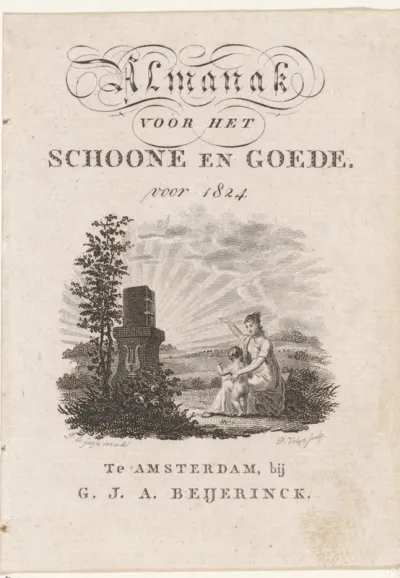 Titelpagina voor: Almanak voor het Schoone en Goede, 1824