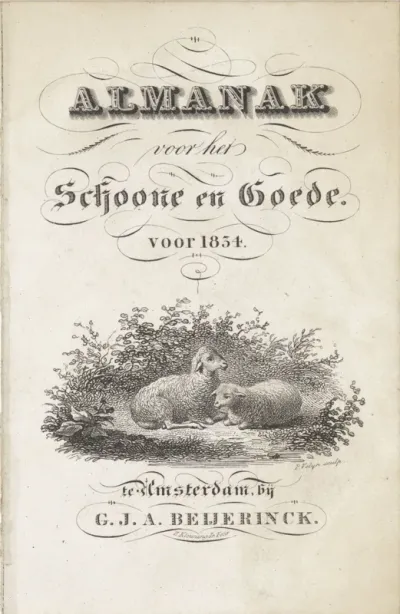 Titelpagina voor: Almanak voor het Schoone en Goede, 1834