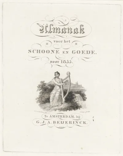 Titelpagina voor: Almanak voor het Schoone en Goede, 1835