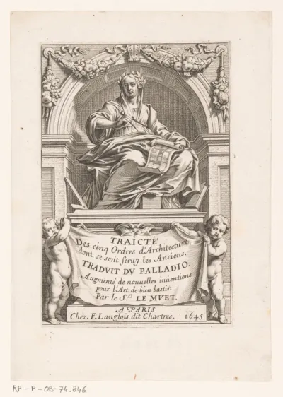 Titelpagina voor: Andrea Palladio, Traicté des cinq ordres d'architecture (...), 1645