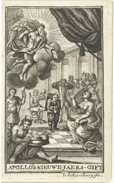 Titelpagina voor: Anoniem. Apollo's nieuwe-jaers-gift. Aen het bekoorlyke Hollandsche jufferschap, 1742