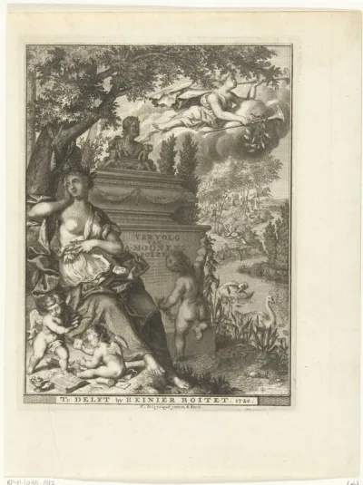 Titelpagina voor: Arnold Moonen, Vervolg der poëzye, Delft 1720