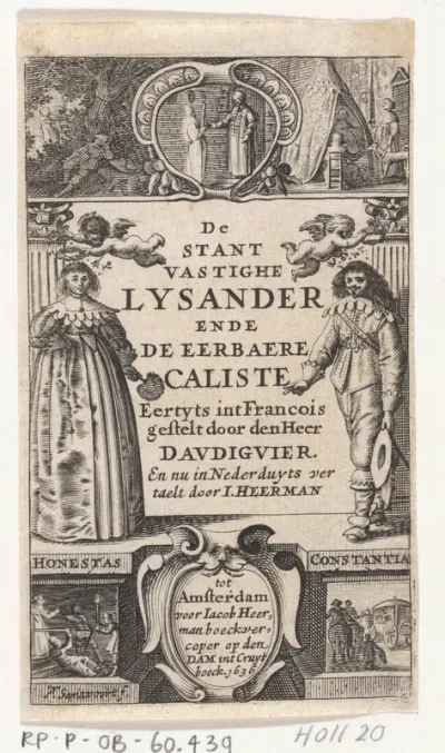 Titelpagina voor: Audiguier, Vital d'. De treurighe doch bly-eyndighende histori (...)Lysander en Caliste, 1636