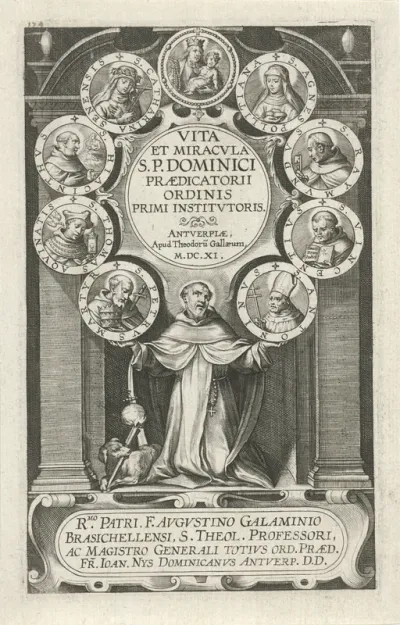 Titelpagina voor: Augustino Galaminio, Vita et miracula S.P. Dominici praedicatorii ordinis primi institutoris, 1611
