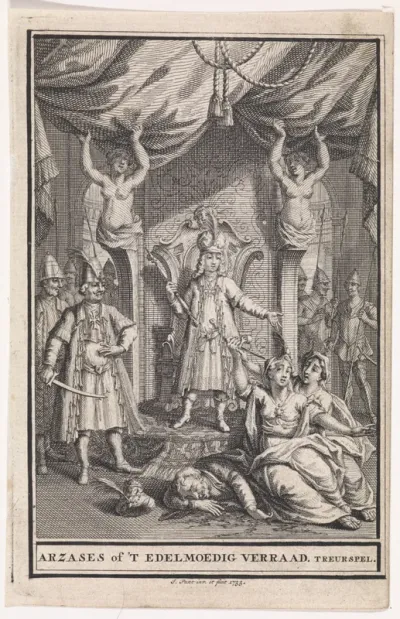 Titelpagina voor: B. Huydecoper, Arzases, of 't edelmoedig verraad, 1732