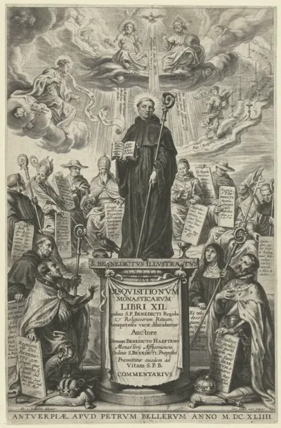 Titelpagina voor: Benedictus van Haeften, S. Benedictvs illvstratvs sive Disqvisitionvm monasticarvm libri XII