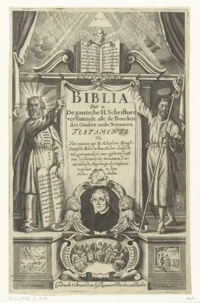 Titelpagina voor: Biblia, dat is, De gantsche H. Schrifture, Amsterdam: 1648.