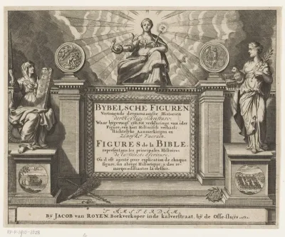 Titelpagina voor: Bybelsche figuren, vertonende de voornaamste historien der Heylige Schrifture, Amsterdam, 1682