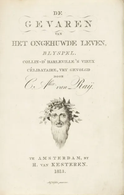 Titelpagina voor: C.A. van Ray, de gevaren van het ongehuwde leven, 1813