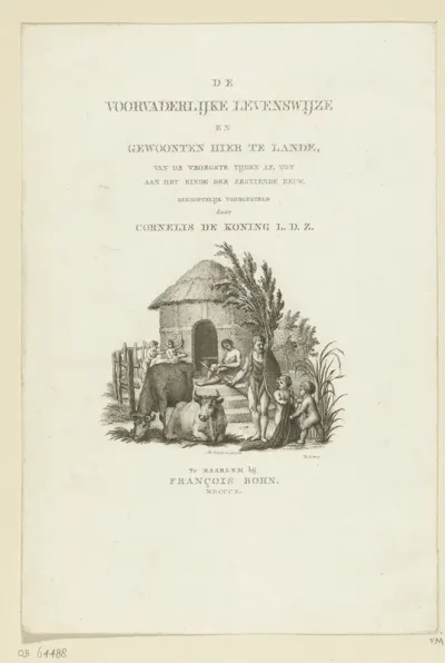 Titelpagina voor: C. de Koning, De voorvaderlijke levenswijze en gewoonten hier te lande, 1810