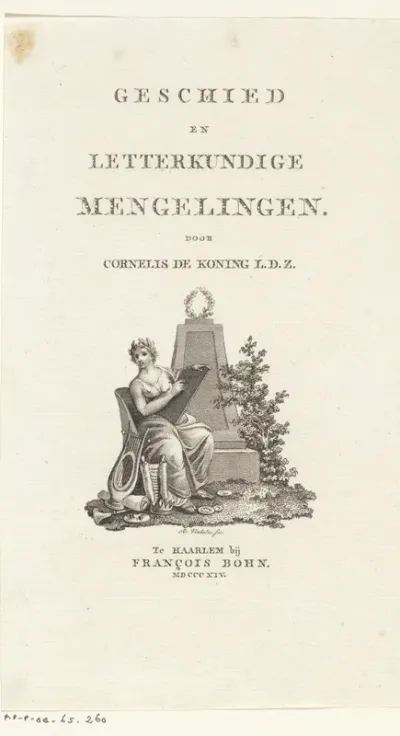 Titelpagina voor: C. de Koning ' Geschied en letterkundige mengelingen', 1814