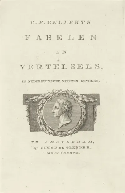 Titelpagina voor: C.F. Gellert, Fabelen en Vertelsels, 1775