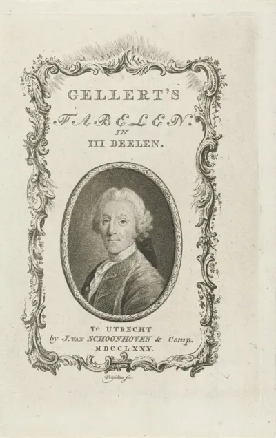 Titelpagina voor: C.F. Gellert, Fabelen in III Deelen, 1775