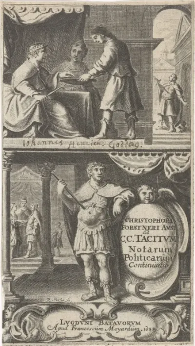 Titelpagina voor: C. Forstner, C. Cornelii Taciti, notæ politicæ, Que sunt Continuatio, 1652