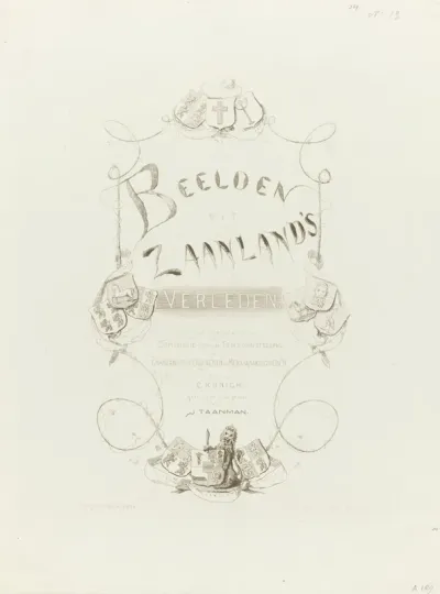 Titelpagina voor: C. Honigh, Beelden uit Zaanland's verleden, 1874