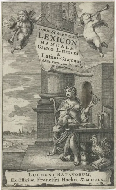 Titelpagina voor: C. Schrevelius, Lexicon manuale Græco-Latinum & Latino-Græcum, 1660