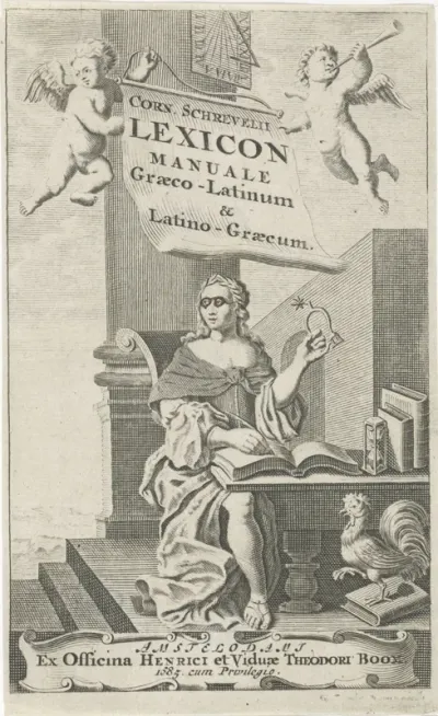 Titelpagina voor: C. Schrevelius, Lexicon manuale Græco-Latinum & Latino-Græcum, 1685