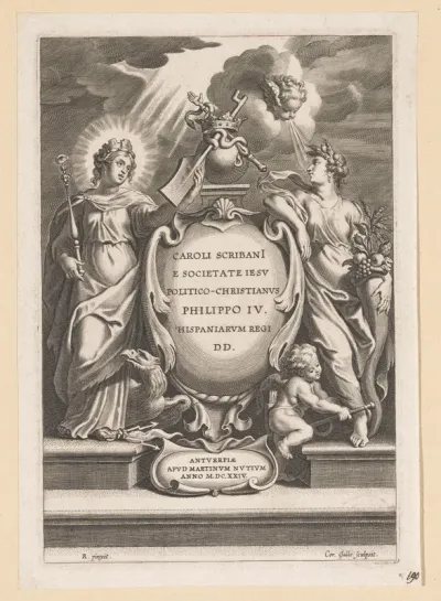 Titelpagina voor: C. Scribani, Politico-Christianus, Antwerpen, 1624