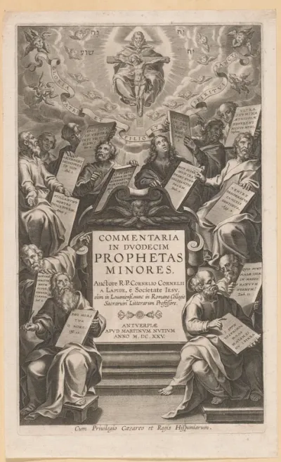 Titelpagina voor C. van der Steen, Commentaria duodecim prophetas minores. Antwerpen, 1625