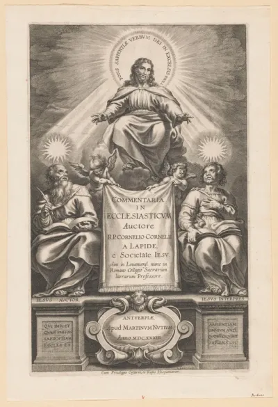 Titelpagina voor: C. van der Steen, Commentaria in ecclesiasticum, Antwerpen: 1634