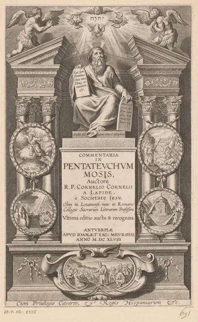 Titelpagina voor: C. van der Steen, Commentaria in Pentateuchum Mosis, Antwerpen, 1648