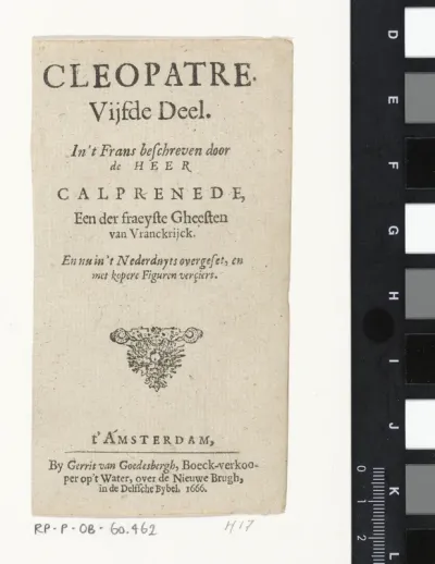 Titelpagina voor: Calprenède, La. Cleopatre. Vijfde deel (...), 1666