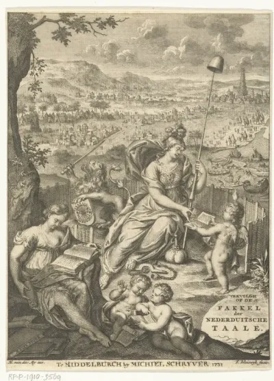 Titelpagina voor: Carolus Tuinman, Vervolg op de fakkel der Nederduitsche taale, Middelburg 1731
