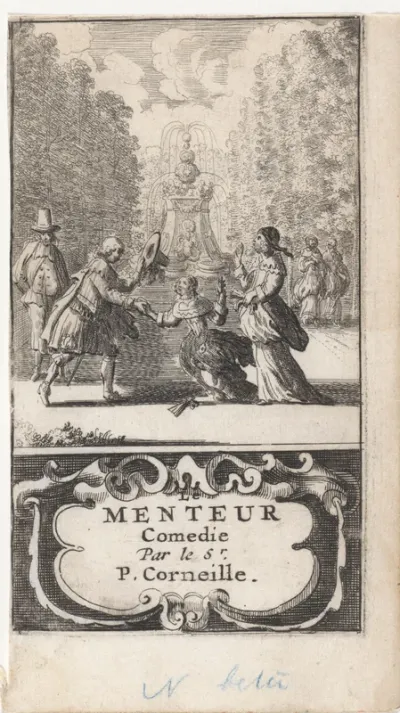 Titelpagina voor: Corneille, Pierre. Le menteur. Comedie, 1663