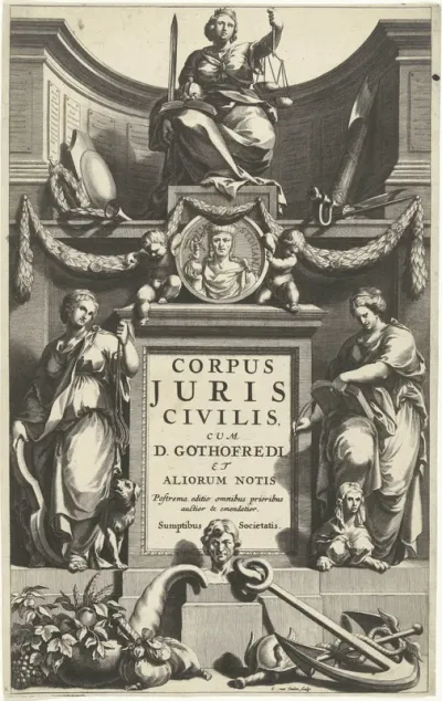 Titelpagina voor: Corpus juris civilis, Amsterdam 1663