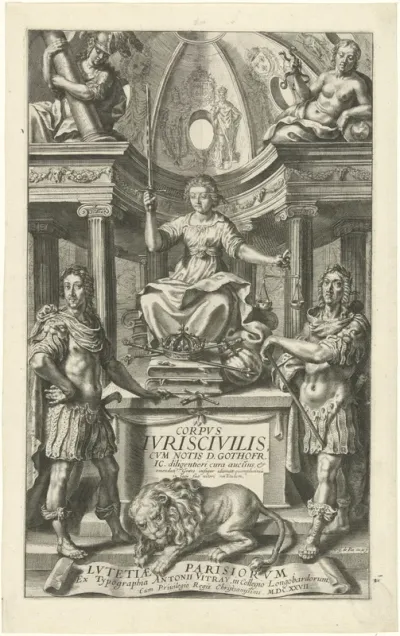 Titelpagina voor: D. Gothofredus, Corpus Juris Civilis, 1627
