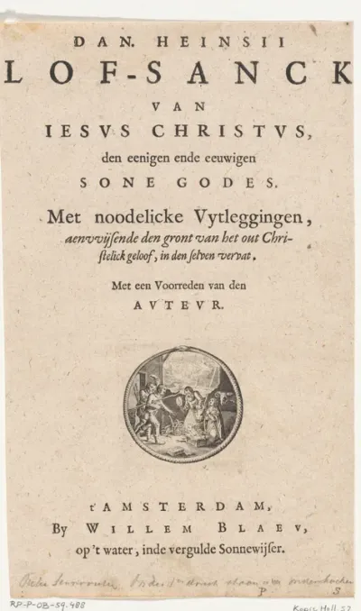Titelpagina voor D. Heinsius, Lof-sanck van Iesvs Christvs, [ca. 1630]