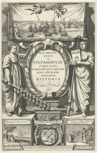 Titelpagina voor: D. Heinsius, Rervm ad Sylvam-Dvcis atqve alibi in Belgio avt a Belgis anno M DCXXIX gestarvm historia. 1631