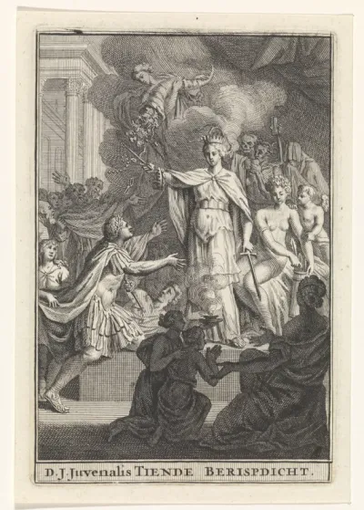 Titelpagina voor: D. Junius Juvenalis. Satyra X, óf tiende berispdicht, 1711